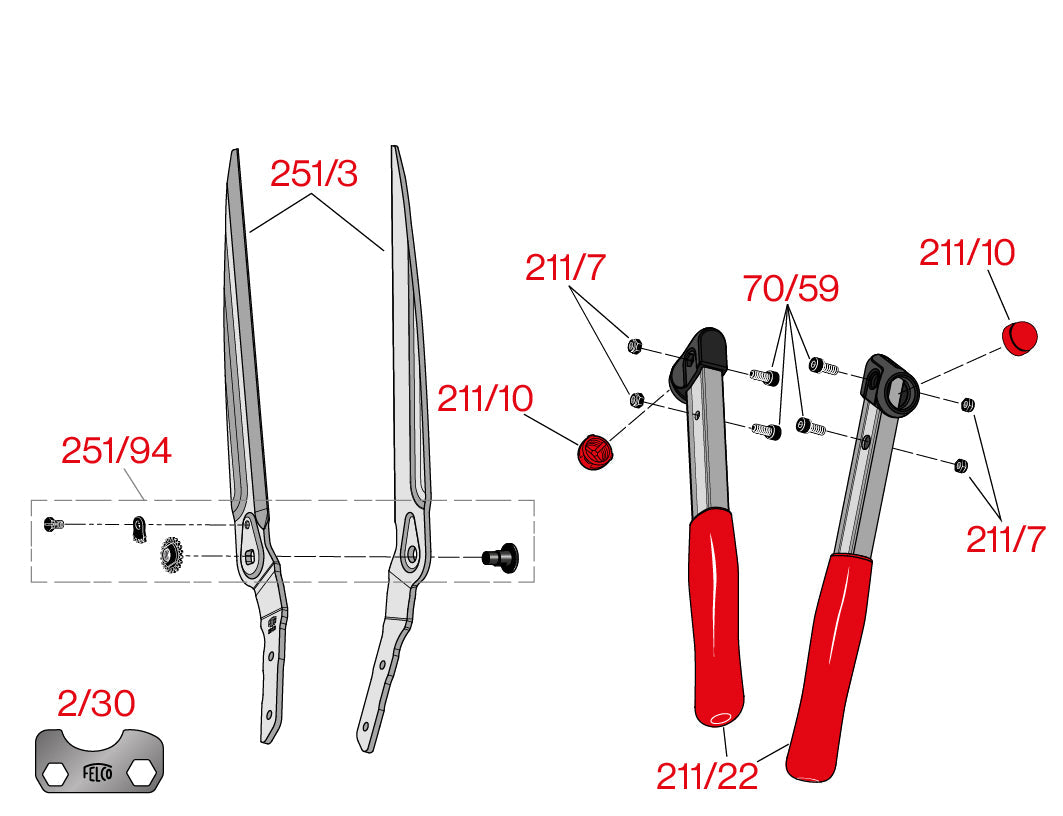 Spare parts for FELCO 251-57