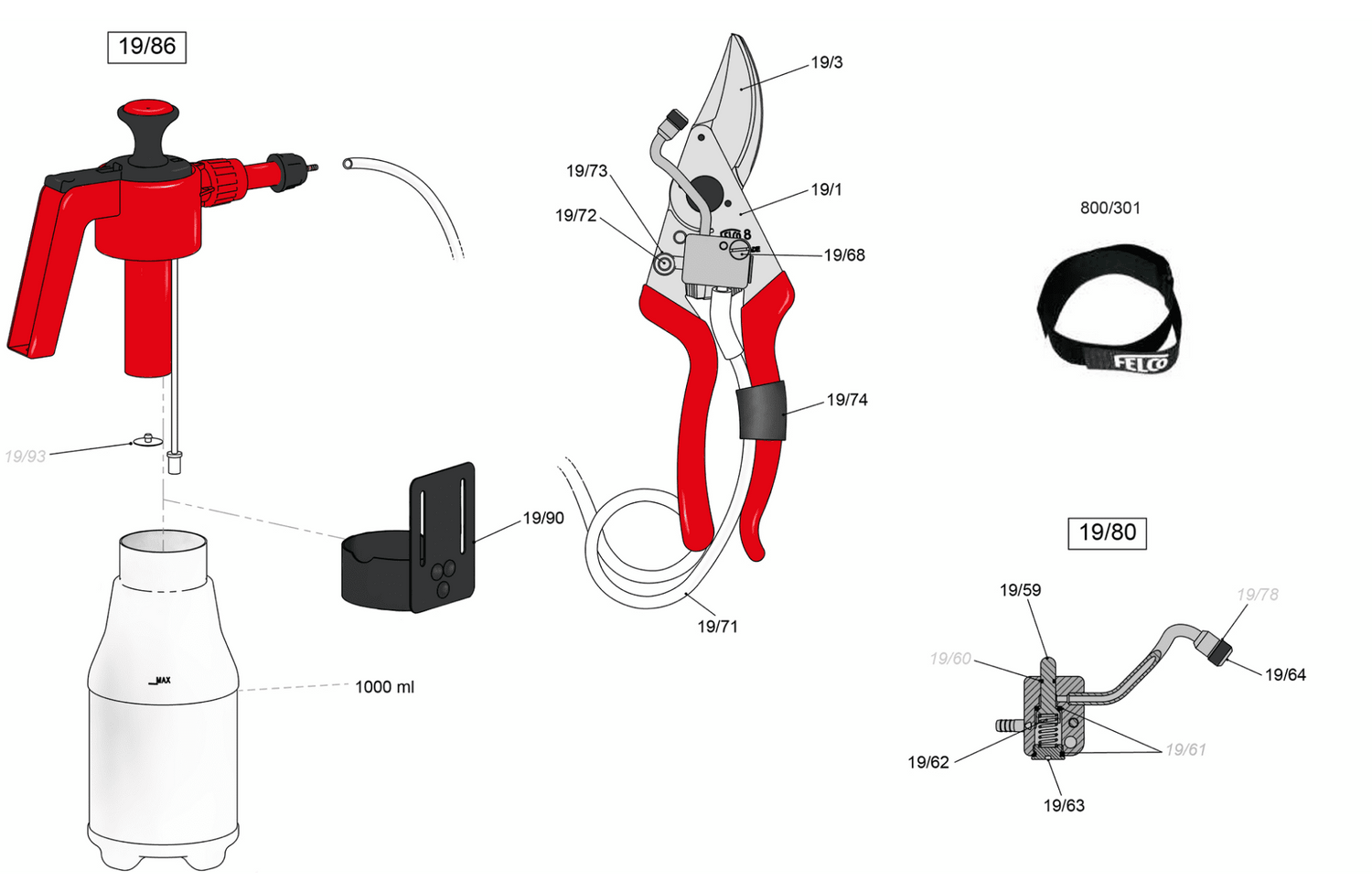 Spare parts for Felco 19