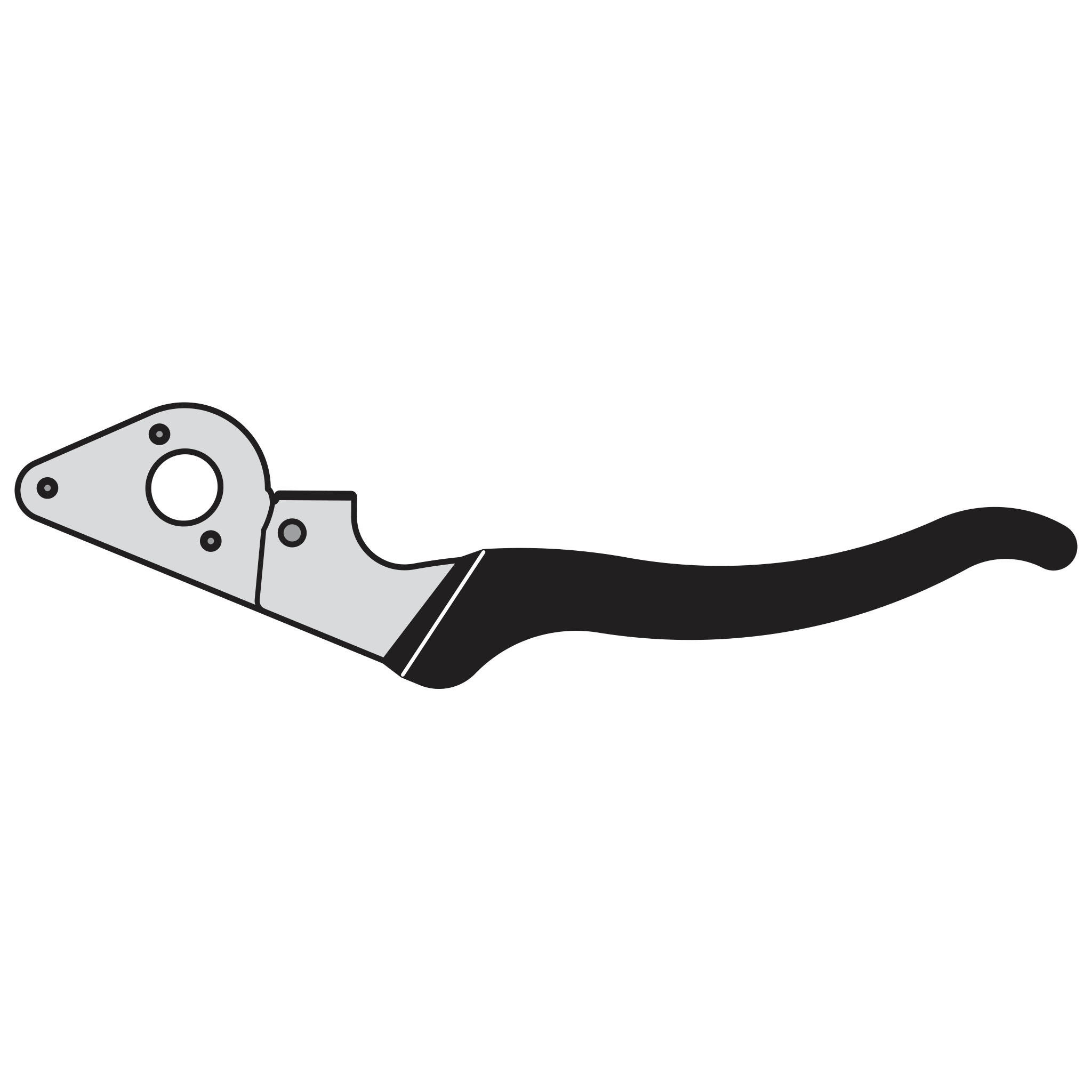 8/1 Complete handle assembly without blade - Product - Main View
