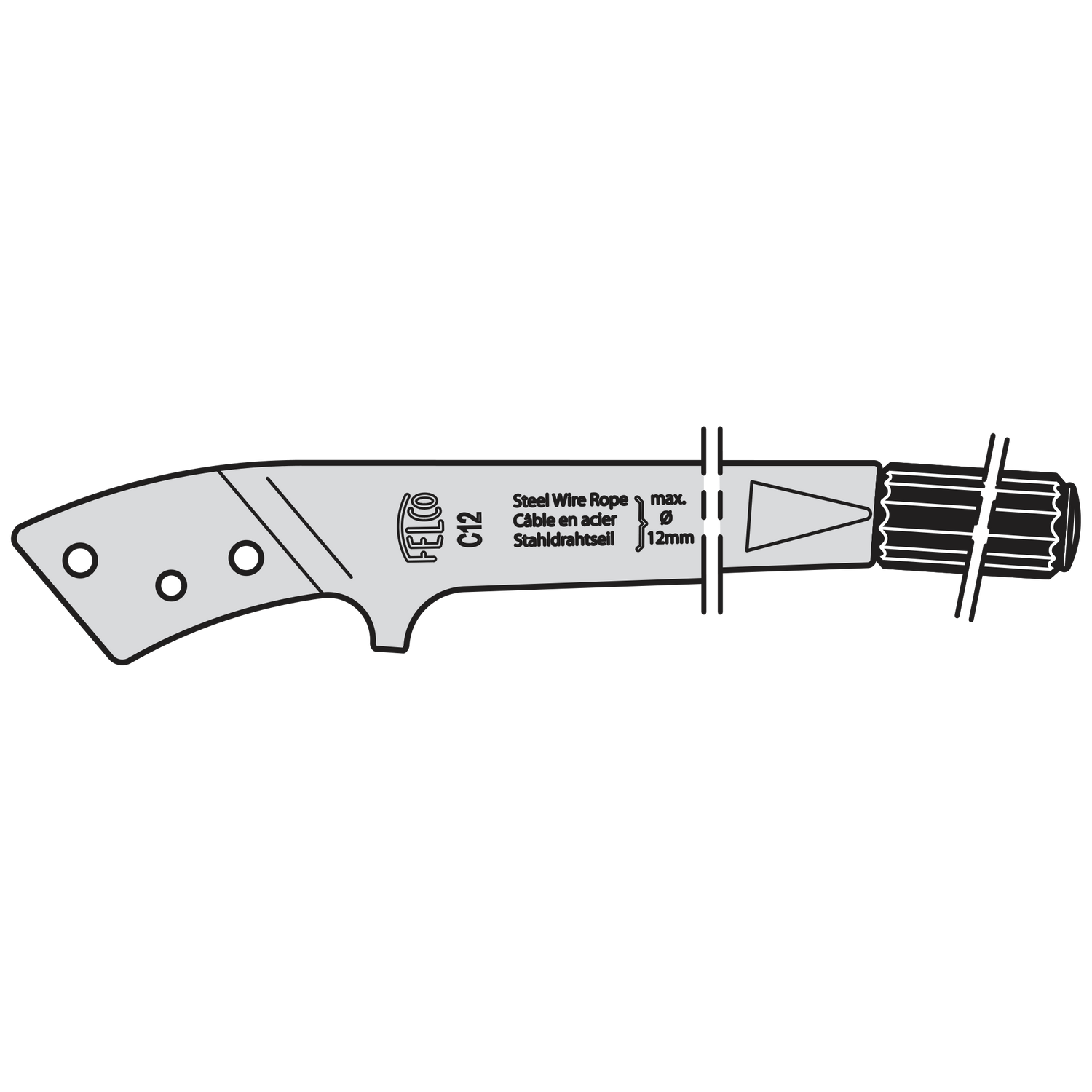 C12/2 Handle with grip and pin - Product - Main View