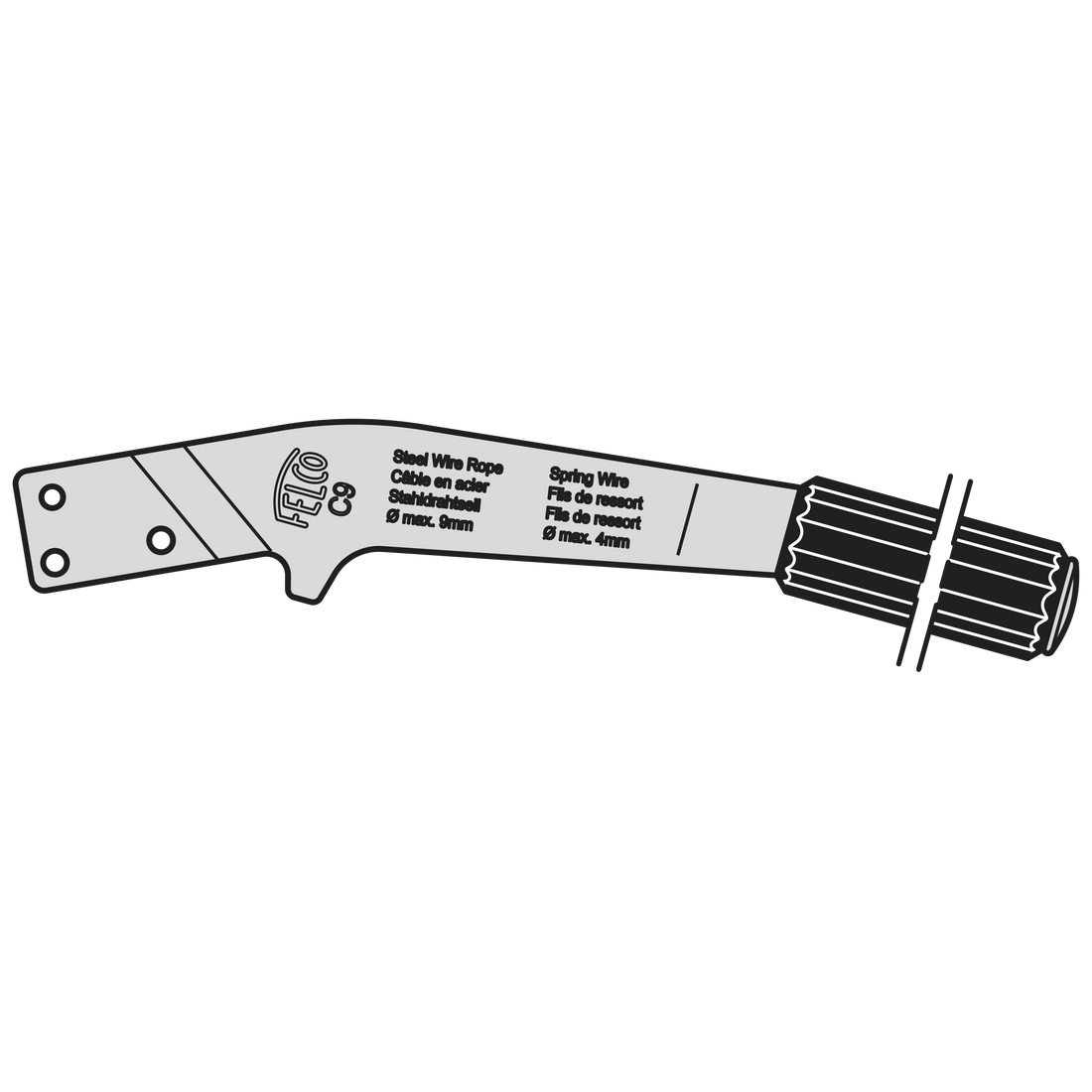 C9/2 Handle with grip and pin - Product - Main View
