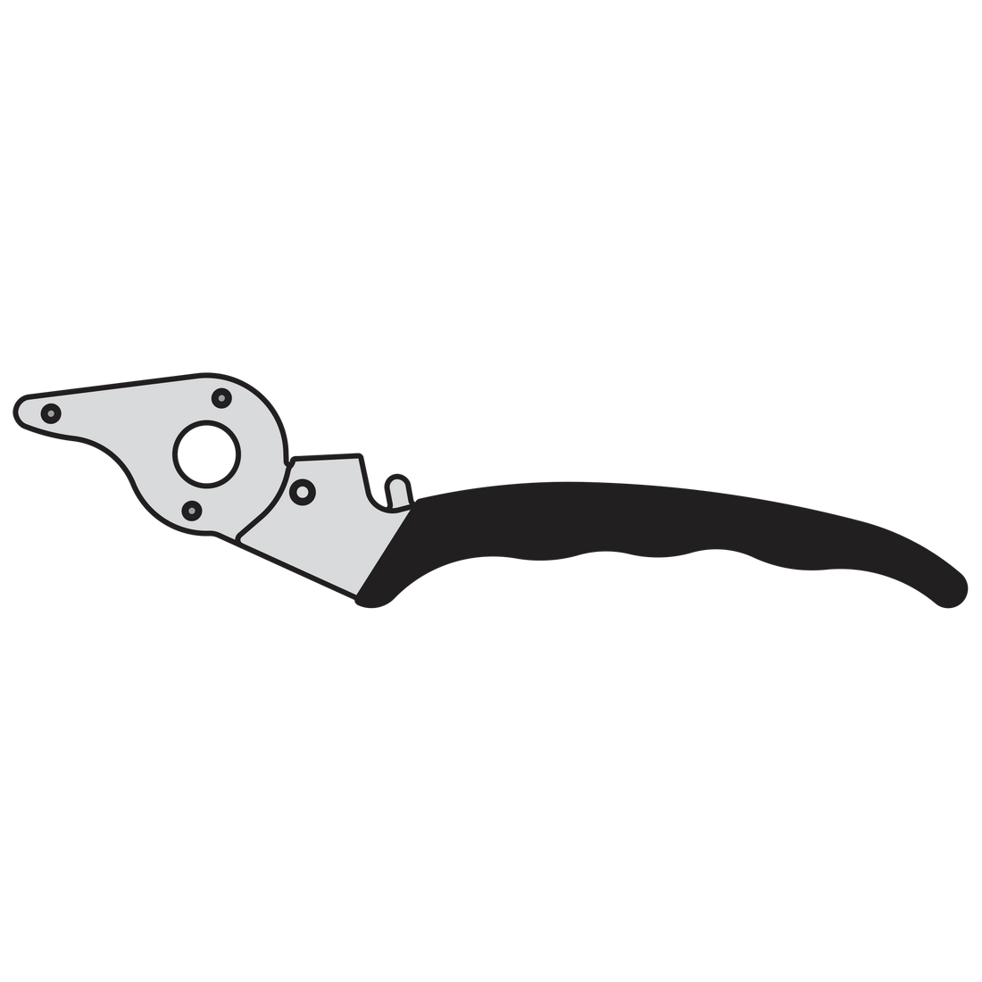 11/1 Complete handle assembly without blade - Product - Main View